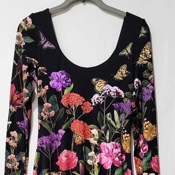 $395 Unworn Alice + Olivia Delora Floral Long Sleeve Body-Con Dress - Picture 5 of 15